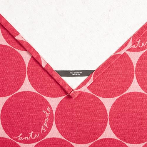 Image of kate spade new york Joy Dot Cloth Napkins 4-Pack Set, 100% Cotton, Machine Washable, Rose Pink /Red, 20 inchx20 inch
