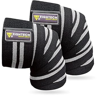 FIGHTECH Knee Wraps For Weightlifting - 82" Long | Men & Women | Ideal