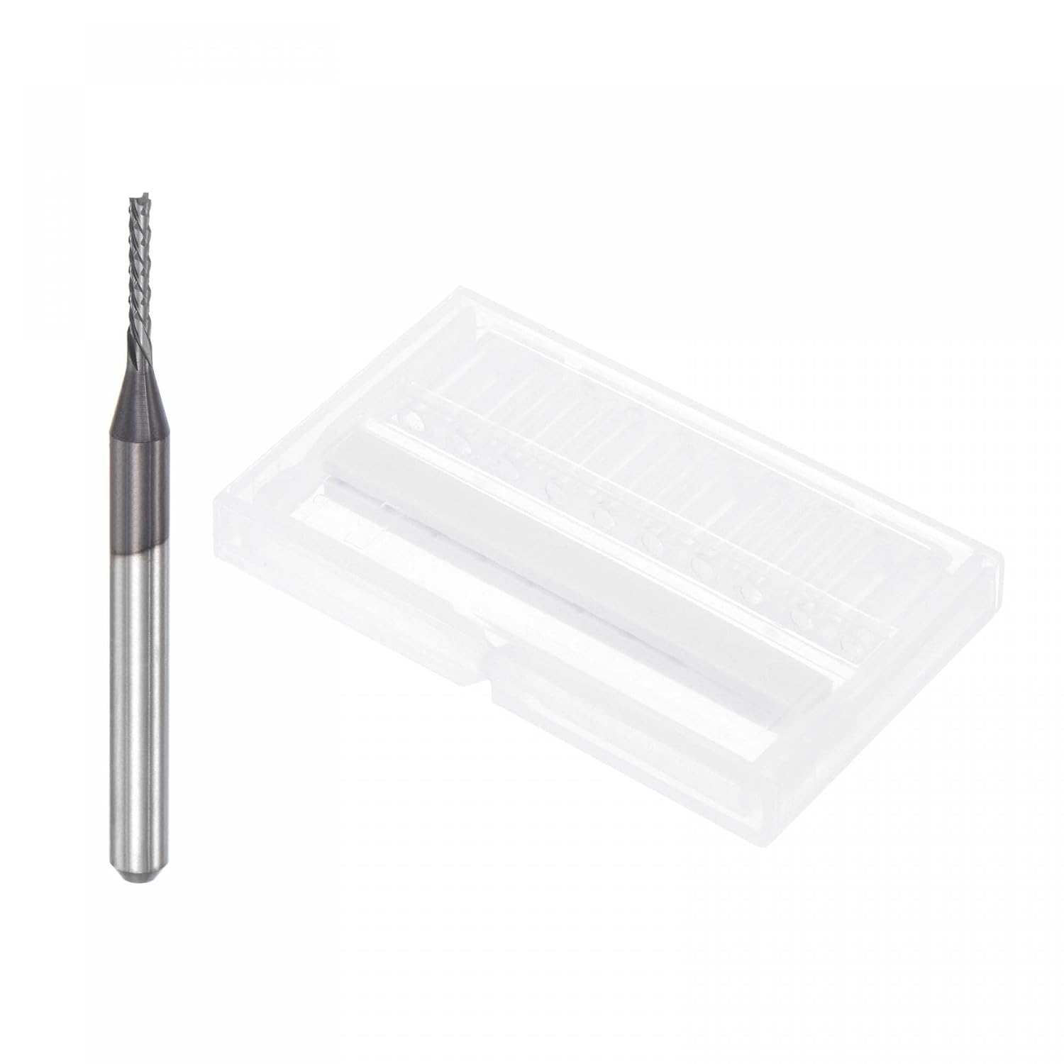 uxcell End Mill CNC Router Bits, 1.2mm x 8mm 1/8" Shank Diamond Film Coated Carbide Engraving Bit Milling Cutter Left Hand for PCB Plastic Fiber Wood 10pcs