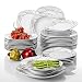 Porcelanowy zestaw naczyń kuchennych Ceramiczne zastawy stołowe 18/36-częściowe kuchenne ceramiczne porcelanowe talerze w zestawie Talerz deserowy, talerz do zupy, talerz obiadowy zestaw sztućców