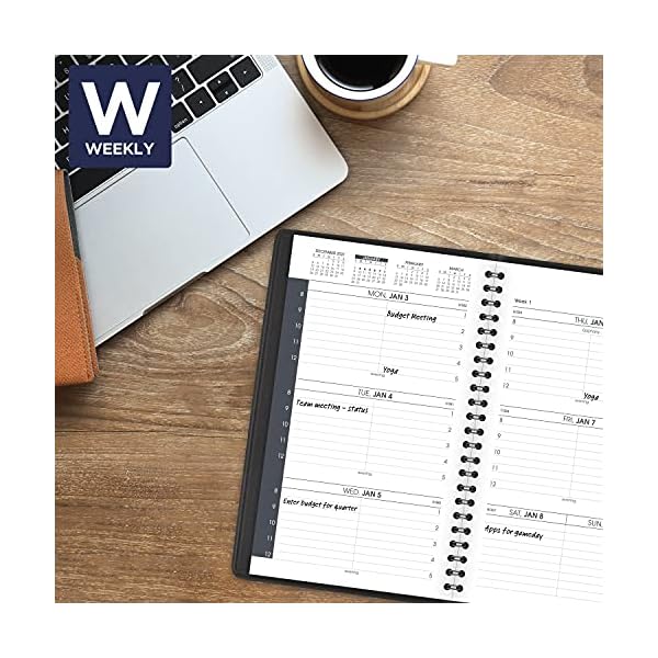 AT-A-GLANCE, Wochenplaner 2022, 12,7 x 20,3 cm, klein, 12 Monate, Schwarz (7007505) – Bild 3