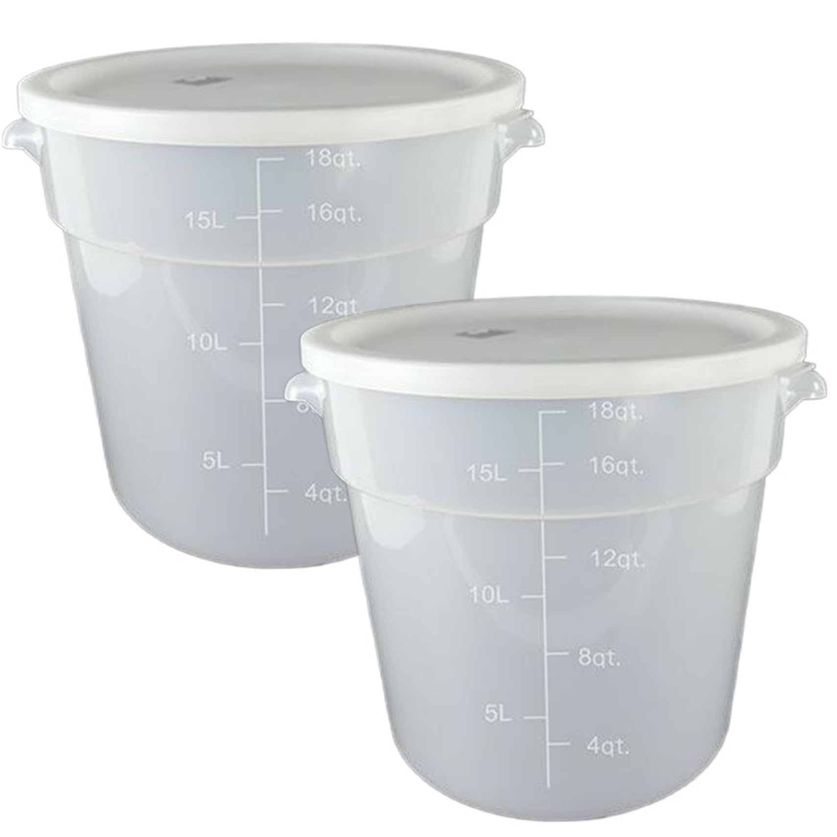 Faroby 6L Quart Containers With Lids 2Pcs Round Food Storage Plastic Dough Proofing Box Handle