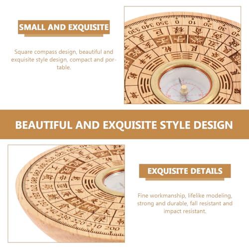 Brújula Feng Shui de Madera de Durazno con Escala Precisa para Camping miniatura 3