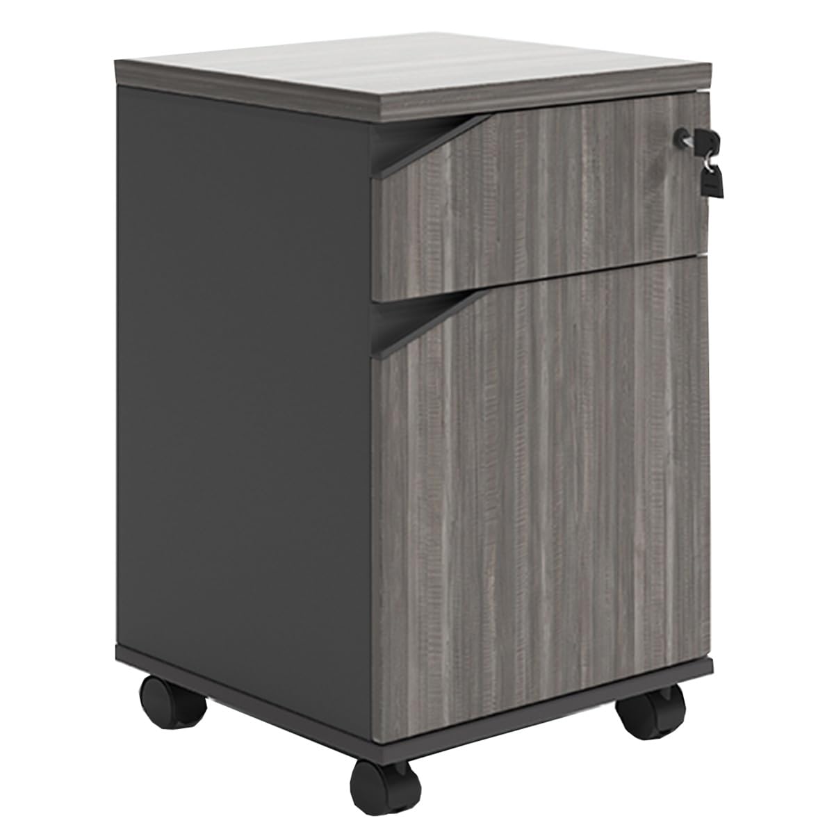 ASerZenith Vertical File Cabinet - Wooden Storage For A4 And Letter Documents - Lockable Security For Office Or Home Use,/Walnut-One Size