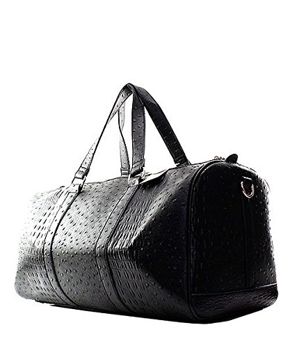 Ostrich Vegan Leather Large Carry On Duffel Bag Luggage Tag and Pouch4