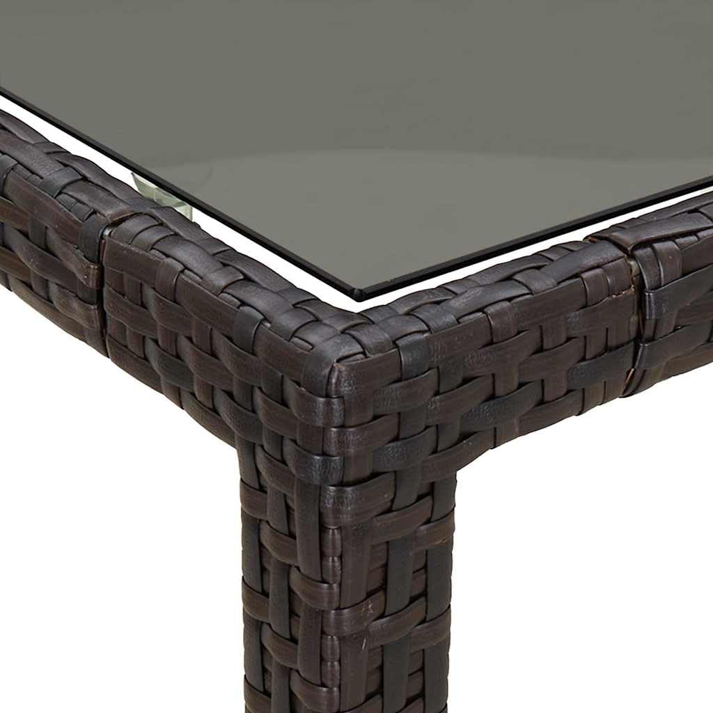 Stół ogrodowy, brązowy, 250 x 100 x 75 cm, polirattanowy | Stalowy stelaż, odporny na warunki atmosferyczne, łatwe czyszczenie, wymagany montaż, na taras