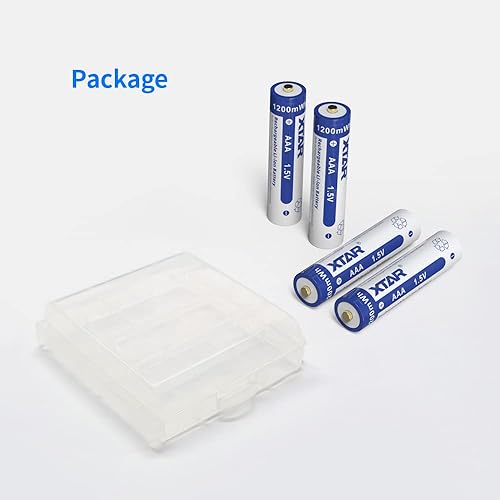 Miniatura 7 de XTAR Paquete de 4 baterías recargables AAA de litio, 1200 mWh de salida constante de 1.5 V, batería AAA de iones de litio, 1200 ciclos para cepillos