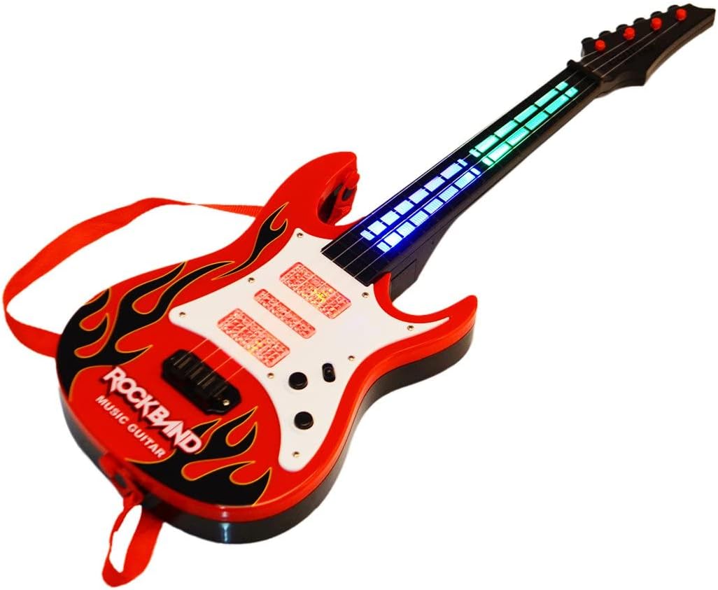 DD Retails 4 String Guitar Toy // Dynamic Music Toy Guitar // 20 Inch Kids Guitar Toys // Children's Acoustic Guitar with String and Pick (Multicolor)