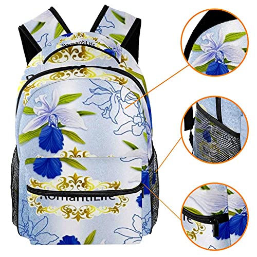 Sac à dos décontracté femme grande capacité bleu et violet multicolore - 3