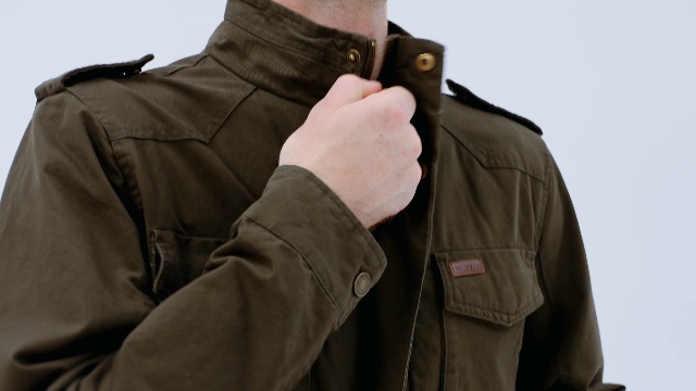 WenVen Men's Spring Lightweight Canvas Military Jacket, Army Green