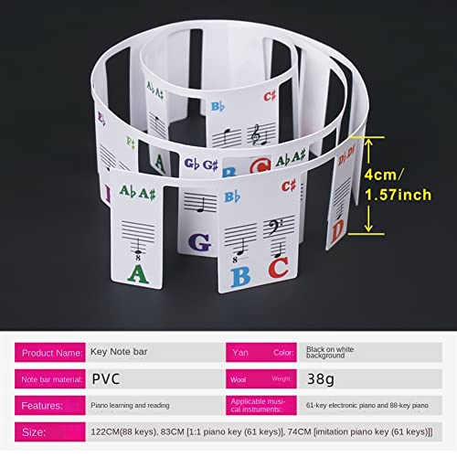 Wisyurt Autocollant pour piano – Ailes/piano E 88 touches – Notation de barre – Pour les débutants - Les Beatles, Paul McCartney, John Lennon, RIngo Starr, George Harrison Wisyurt Autocollant pour piano - Ailes/piano E 88 touches - Notation de barre - Pour les débutants – Image 6
