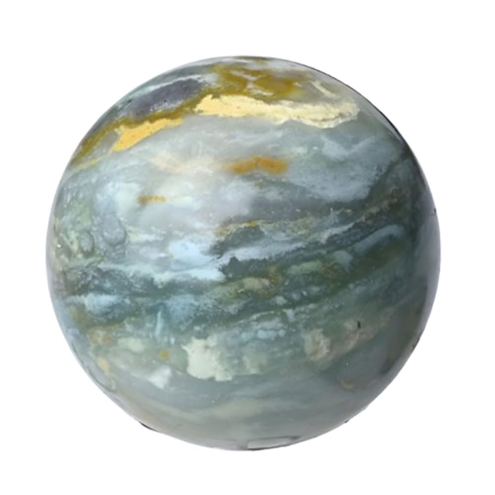 CNTUSRXT Crystal Ball, Sky Blue with Wood Stand Gemstone Sphere, Polished Balls for Decoration Fengshui,60~70mm Gemstone Stone