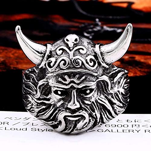 LIANXIAOXAO - Nhlzj Nordic Viking Amuleto Amuleto de Odin Anel de Aço Inoxidável, Homens Motociclist