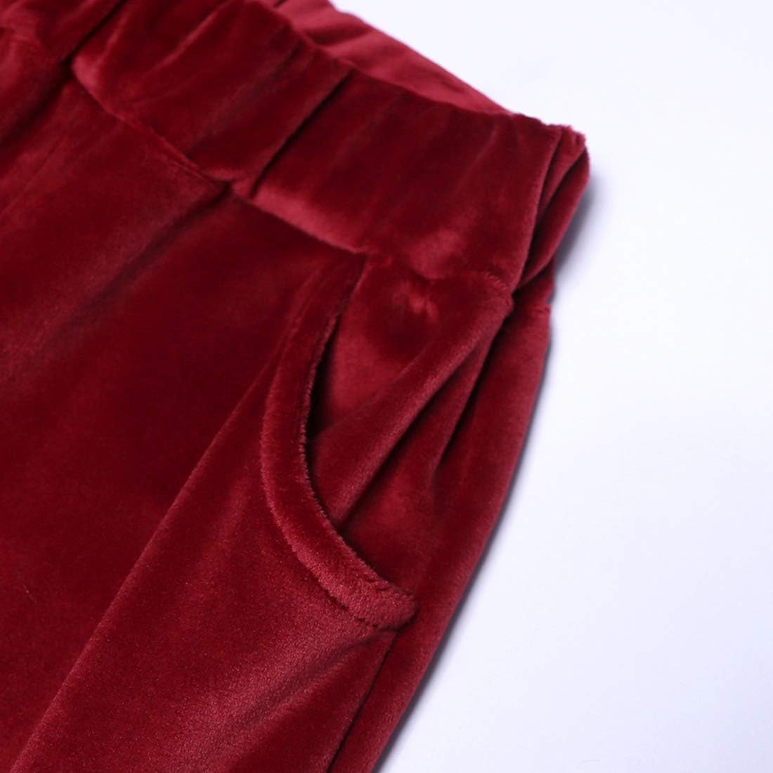 Boys Girls Velvet Hooded Tracksuit Sweatshirt Top + Sweatpants Hoodie Outfit Set - Image 5