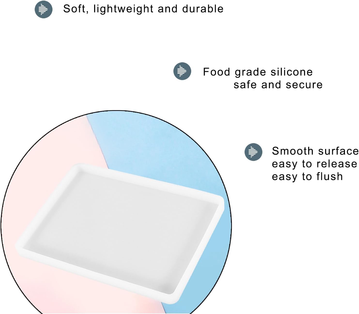 4 Pcs 7x5 inch Resin Tray Molds, Rectangle Silicone Molds, Flat Concrete Molds Resin Epoxy Silicone Board for Epoxy DIY Crafts