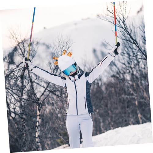 Funda elástica para casco PRETYZOOM con diseño animado de nieve y esquí 5