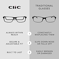 Vista 9 de Clic Lentes de lectura magnéticos para hombres o mujeres, lectores de computadora, originales expandibles (M-XL, negro, aumento de 1.75)