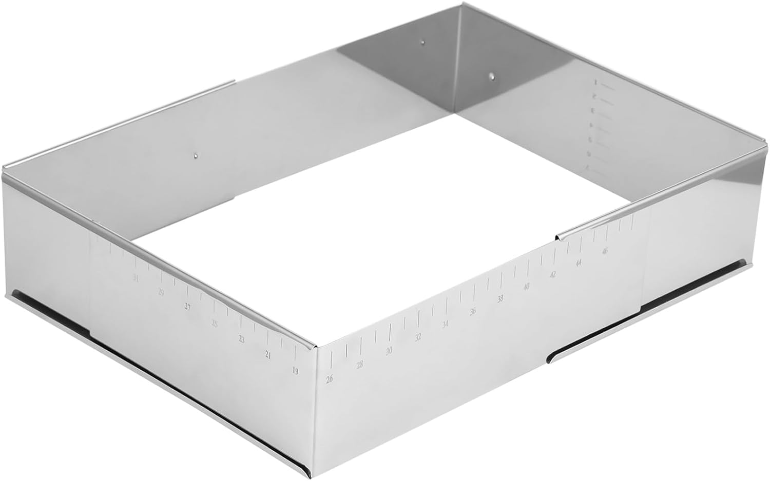 Stainless Steel Adjustable Rectangular Cake Ring, Retractable Mousse Cake Mould with Precise Scale, Sheet Cake Frame for Pastries Baking, Tiramisu