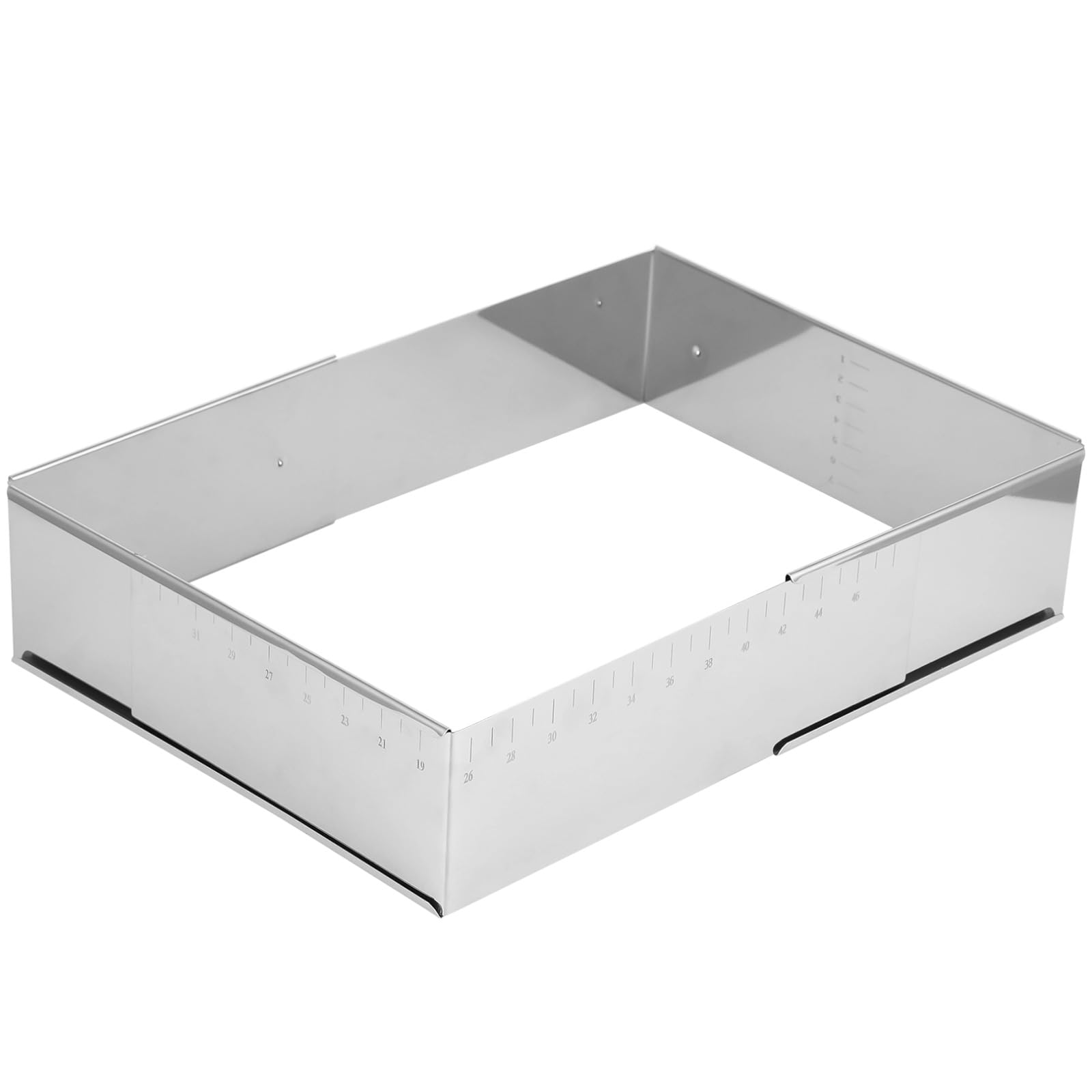 Verstellbarer rechteckiger Tortenring aus Edelstahl, Mousse-Kuchenringform für Tiramisu, ausziehbarer Rahmen mit präziser Skala, zum Backen von Kuchen, Gebäck und Schichtdesserts