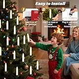 Lewondr Christmas Tree Candle Lights 30 LED, Flickering Clip on Flameless Candles with Remote Timer & 4 Modes, Xmas Tree Candle Lights Holiday Ornaments for Trees Windows Party Wedding, White - Image 6