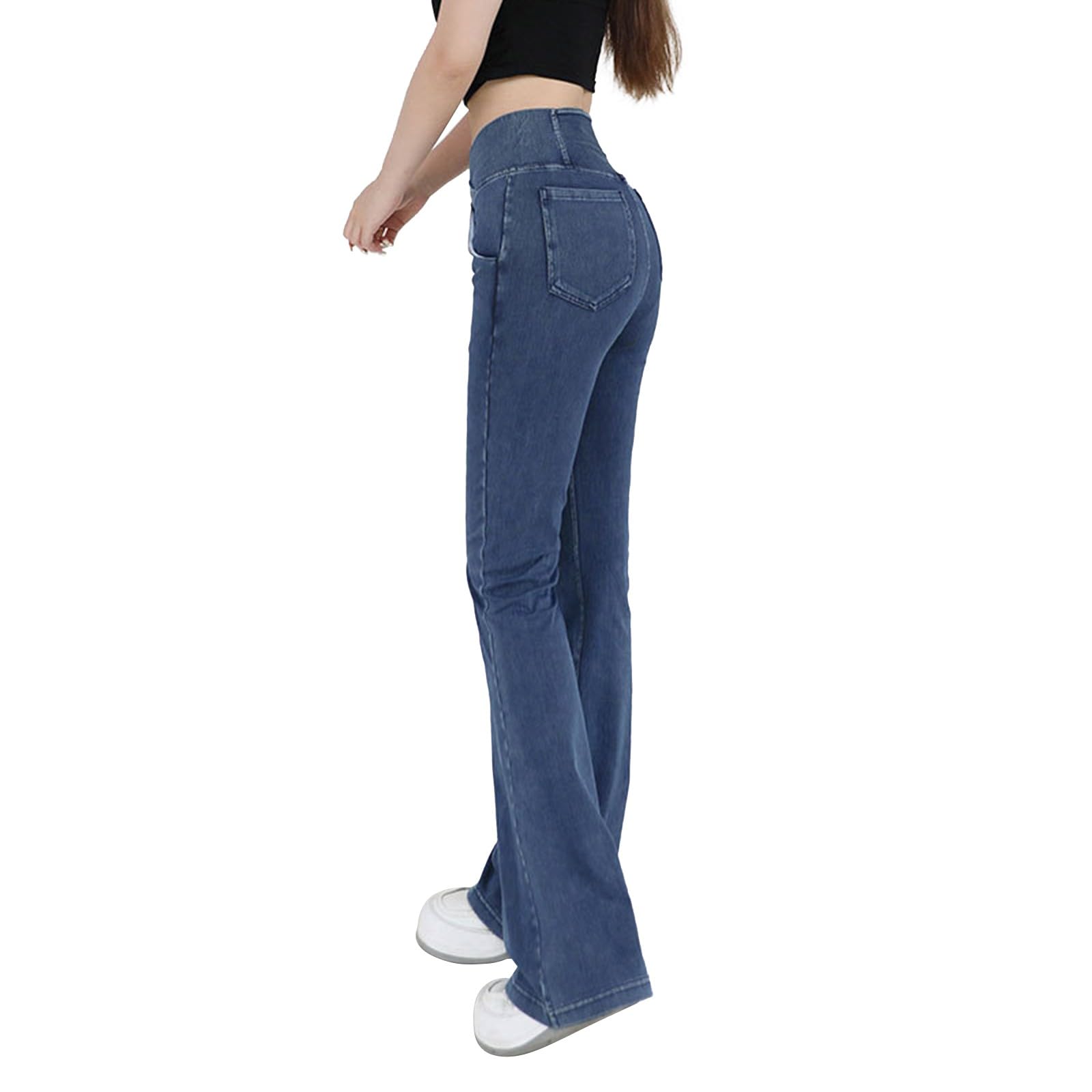 Vita alta Dimagrante Denim Fitness Pantaloni Da Corsa Per Le Donne Elastici Stretti Stretti Sportivi Yoga Capispalla Casual Pantaloni Leggings Spandex