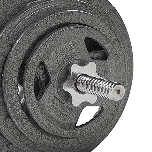 Image of Signature Fitness Fitvids Standard Threaded Curl Barbell Curl Bar with Collars - 48 inch - Style #Barbell Only, Chrome - Chrome