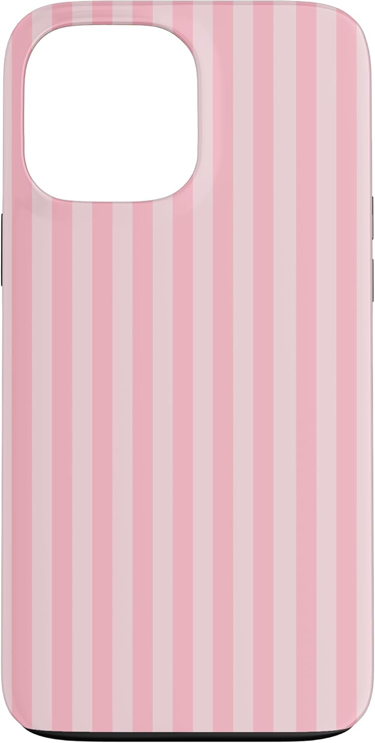 Pastel Pink Stripes Geometric Vertical Lines Trendy Pattern Case for iPhone 13 Pro Max