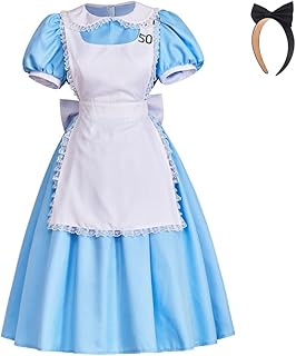 Classic Alice Cosplay Costume Blue Maid Apron Lolita Fancy Dress for Women - Buy now