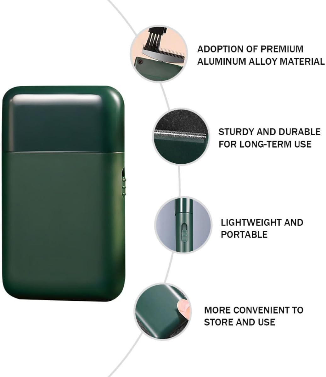 1set Men's Travel Charging Beard Trimmer Electric Razor Mini Car Beard Blade