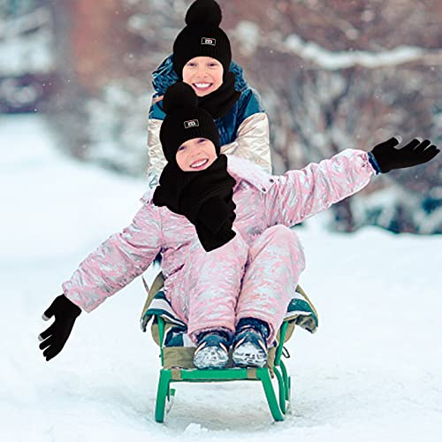 Openfly Kids Winter Beanie Hat Scarf Gloves Set For 2-7 Years Old Boys Girls Winter Knit Warm Fleece Lined Kids Hat Scarf Gloves Set #TOP2
