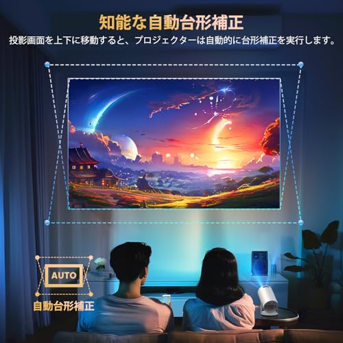 YOWHICK プロジェクター 家庭用 Android TV搭載 22000LM 1080P Wi-Fi6 4K対応 W33 の商品画像 3