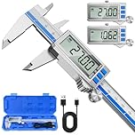 Preciva Calibro Digitale Professionale, IP54 Impermeabile, Calibro digitale con Grande Schermo LCD, Ricarica USB Type-C, Alta Precisione 0,01mm/0,0005in, Vernier Digitale eggero