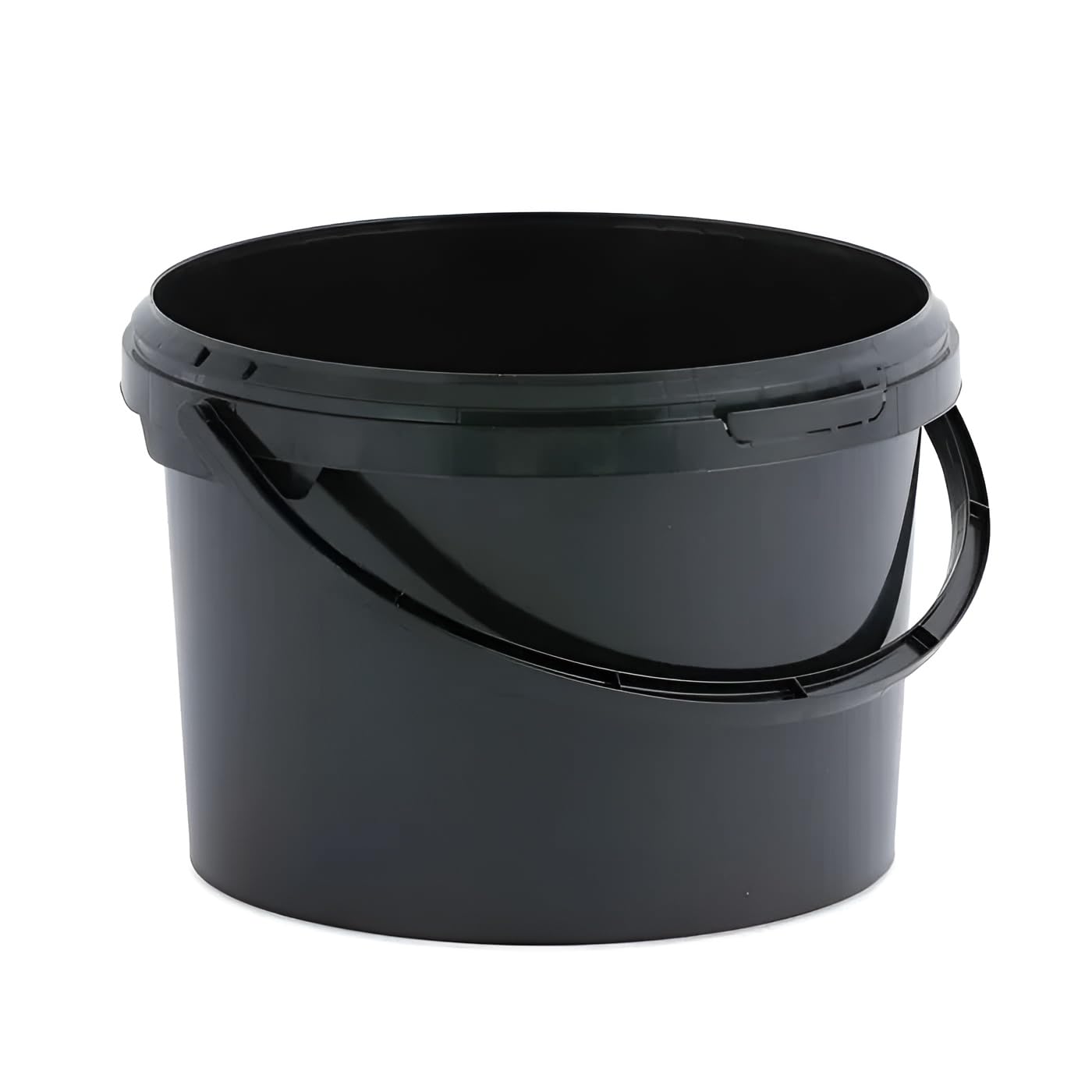 25 x 3L Plastic Bucket Pail + Handle & Lid - Heavy Duty ¦ Food Grade BPA Free ¦ Multi-use Fermentation Feed Dry Food Liquid Chemicals Hydroponics Storage Container BLACK