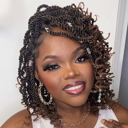 Leeven Crochet Hair 8 Inch Senegalese Twist 8 Packs Ombre