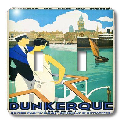 Interruptor de luz 3dRose lsp_163540_2 con ilustración Art Deco francesa de viaje
