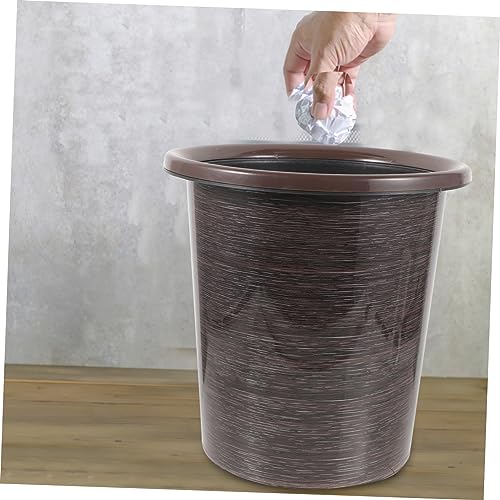 Caneca de basura rectangular de plástico con diseño madera 13 galones miniatura 5
