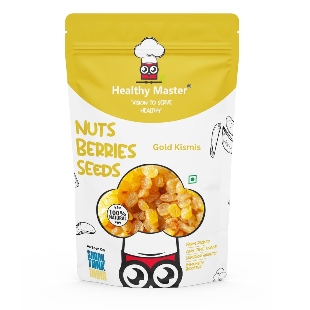 Healthy Master Gold Kismis (250 gm) Naturally Sun Dried | Seedless Dried Tasty Grapes | Premium Delicious Gold Raisins | Immunity Booster | Anti Oxidants | High in Fiber (B0D9QTGLW2) Amazon Price History, Amazon Price Tracker