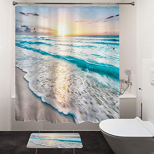[2023 ] Beach Scene Shower Curtain Ideas for the Bathroom