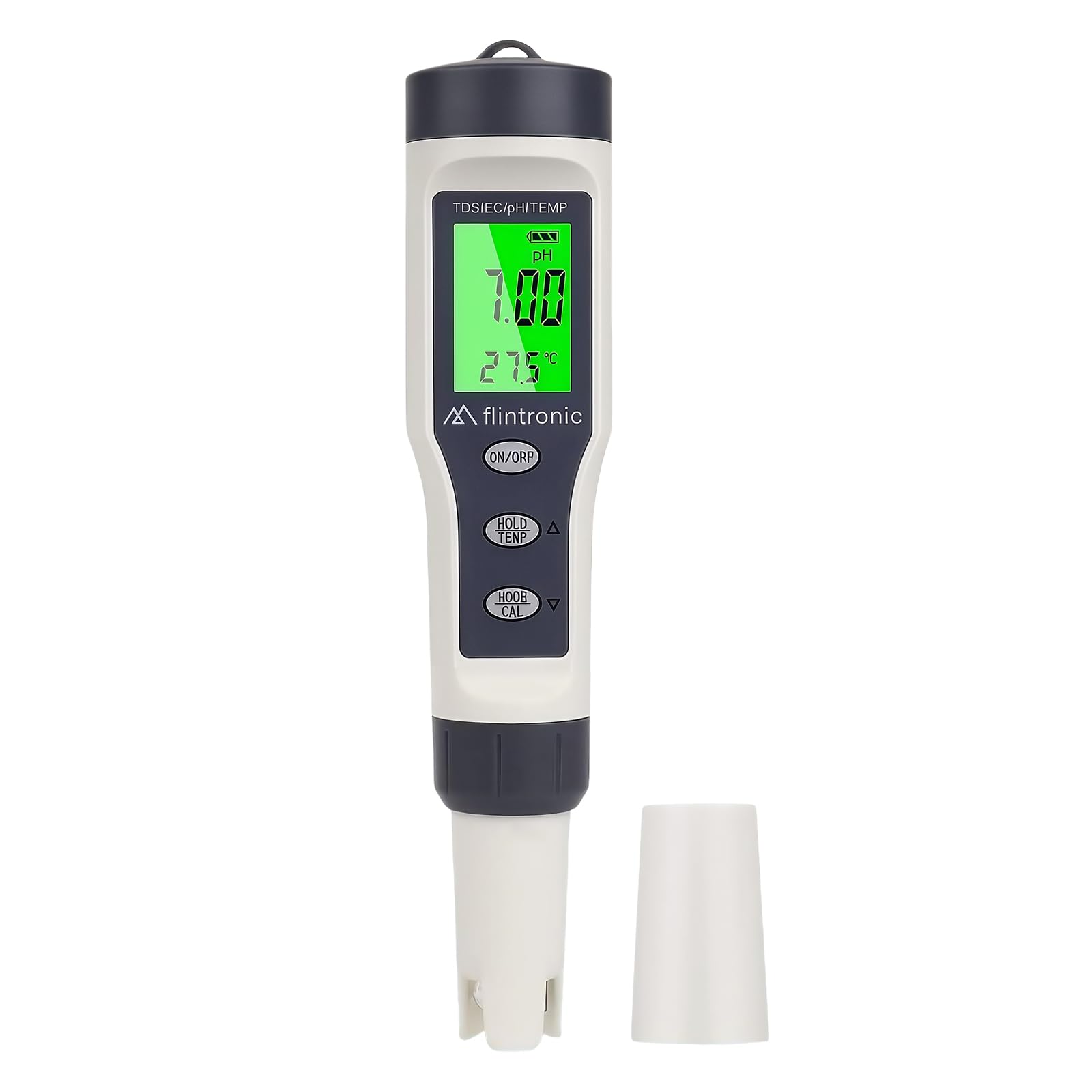 flintronic 4-In-1 PH Messgerät, PH/TDS/EC Temperatur Tester mit Hintergrundbeleuchtung, 0-14 pH-Messbereich-±0,1 pH-Genauigkeit, PH Wert Messgerät Pool Trinkwasser Schwimmbad Aquarium