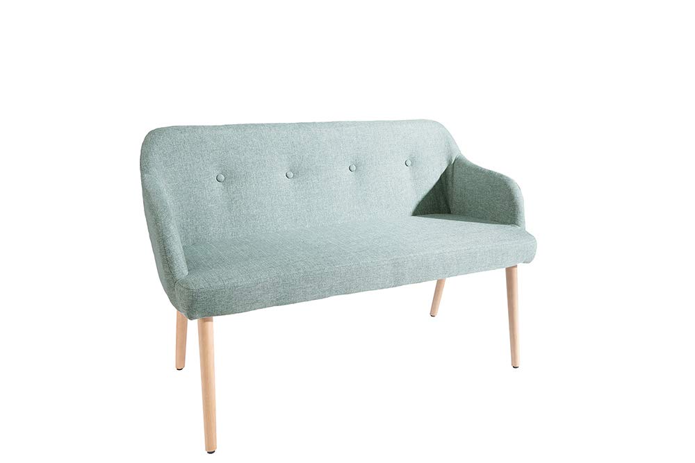 invicta INTERIOR Sitzbank Scandinavia Buche Gestell Lime mit Armlehne im Retro Trend Bank