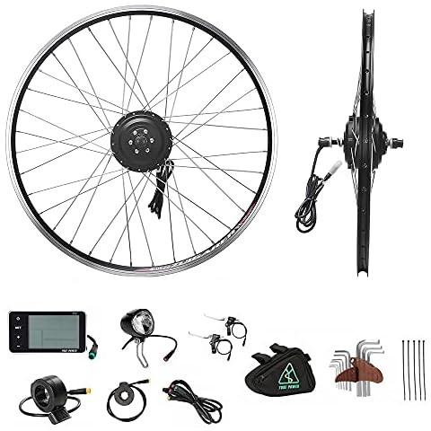 YOSE POWER 26'' ebike 36V250W Front Wheel Motor E-bike Conversion Kits 26 Inch with Brushless Motor Black Retrofit Kit for Electric Bicycle Cover