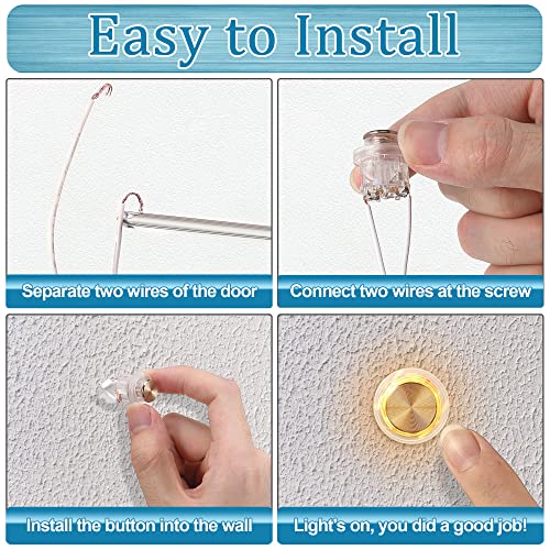 2 Pack Lighted Doorbell Button Replacement, Easy To Install Wired Doorbell Button Push Door Bell Ringer Kit Round Rim With Lighted Center (Modern) #TOP4