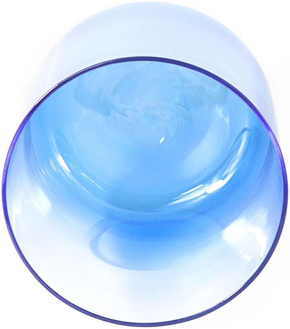 Chakra-Schale aus klarem Kristallglas, für Yoga, Meditation und Klangbäder, blaue Schale mit Etui und Schlägeln, Sonnennote 440 Hz, 15 cm (6 Zoll), 440 Hz - 6 Zoll G Note
