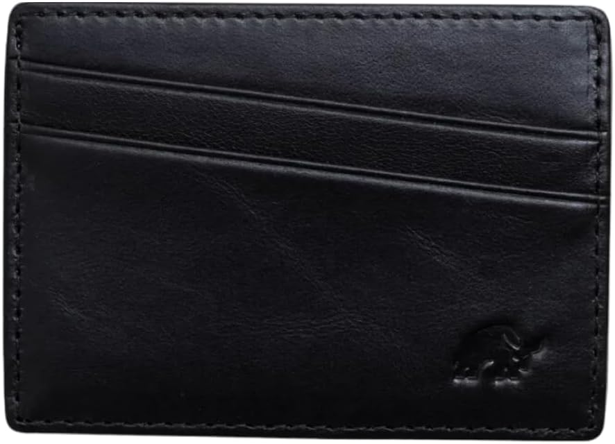 Bullstrap Leather Smart Wallet for Men with Tracker | Apple® Find My Compatible Premium Full-Grain Genuine Leather Card Holder Wallet with Tracker Built-In | Slim & Beautiful w/Unique Patina | Black
