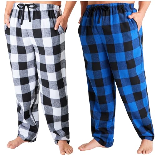 Image of Get Trend 2-Pack Pajama Pants for Men, Teens, M-3XL Lounge Bottoms for Sleepwear, Soft PJ Pants with Pockets, Gifts for Men