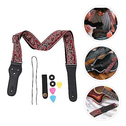 FAVOMOTO 1 Set Guitar Strap Set Leather Kit Metal Guitar Leather Waist Belt Guitar Belt Ukulele Shoulder Strap Guitar End Strap Tape Lace Up Blue Nylon Ukulélé Accessoires - Les Beatles, Paul McCartney, John Lennon, RIngo Starr, George Harrison FAVOMOTO 1 Set Guitar Strap Set Leather Kit Metal Guitar Leather Waist Belt Guitar Belt Ukulele Shoulder Strap Guitar End Strap Tape Lace Up Blue Nylon Ukulélé Accessoires – Image 3