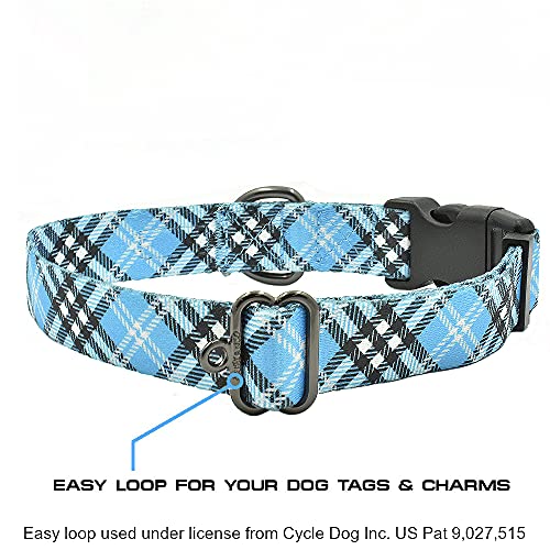 Image of Max and Neo Plaid Pattern NEO Dog Collar - We Donate a Collar to a Dog Rescue for Every Collar Sold (Blue, Small)