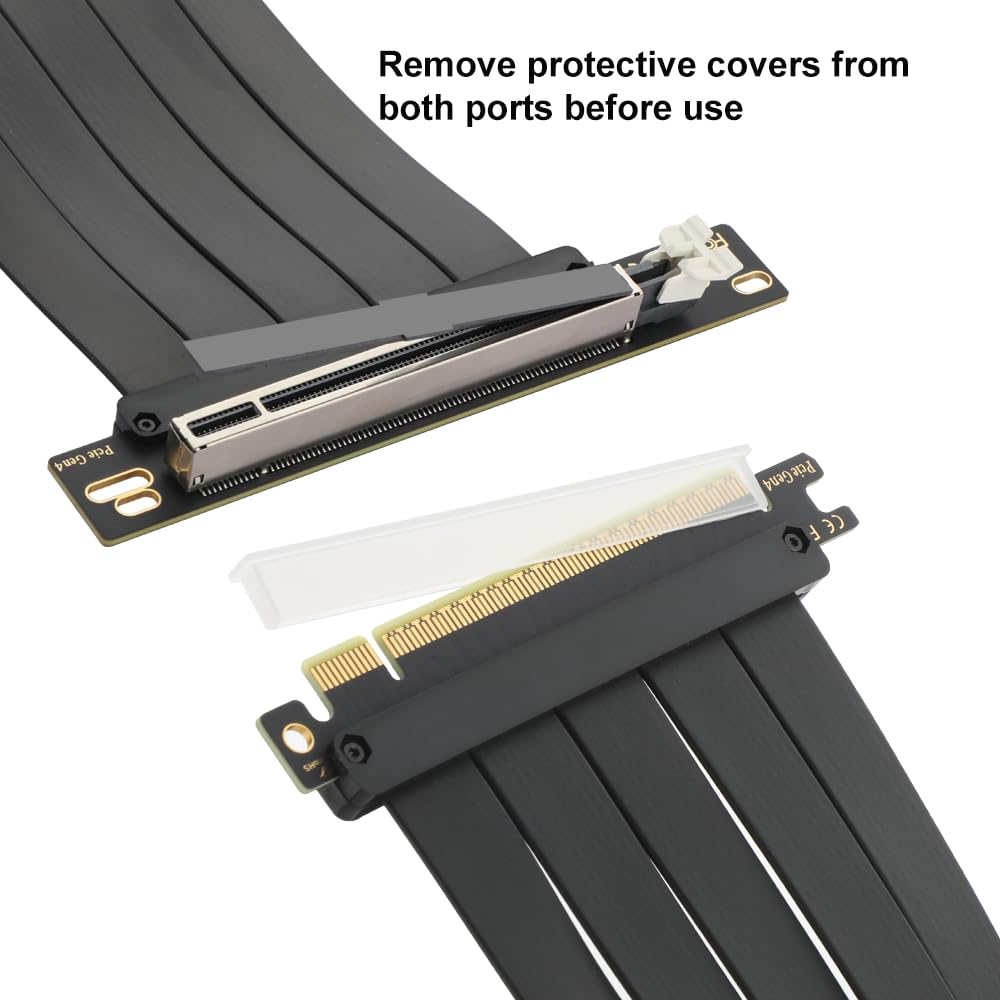 OwlTree Cavo riser Pcie 4.0, PCIe 4.0 x16, prolunga flessibile ad alta velocità, adattatore a 90 gradi, compatibile con 4090 4080 4070 3090 e sistema Pcie 3.0 da 200 mm