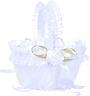 N-K Ruban de mariée, nœud, corbeille, dentelle, fleurs, filles, paniers, pétales, bouquet, support pour cérémonie de mariage, durable et pratique.