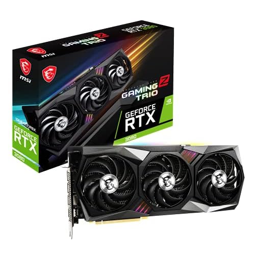 MSI GeForce RTX 3080 GAMING Z TRIO 10G LHR Gaming Grafikkarte - NVIDIA RTX 3080 LHR, GPU 1830 MHz, 10 GB GDDR6X Speicher, Schwarz